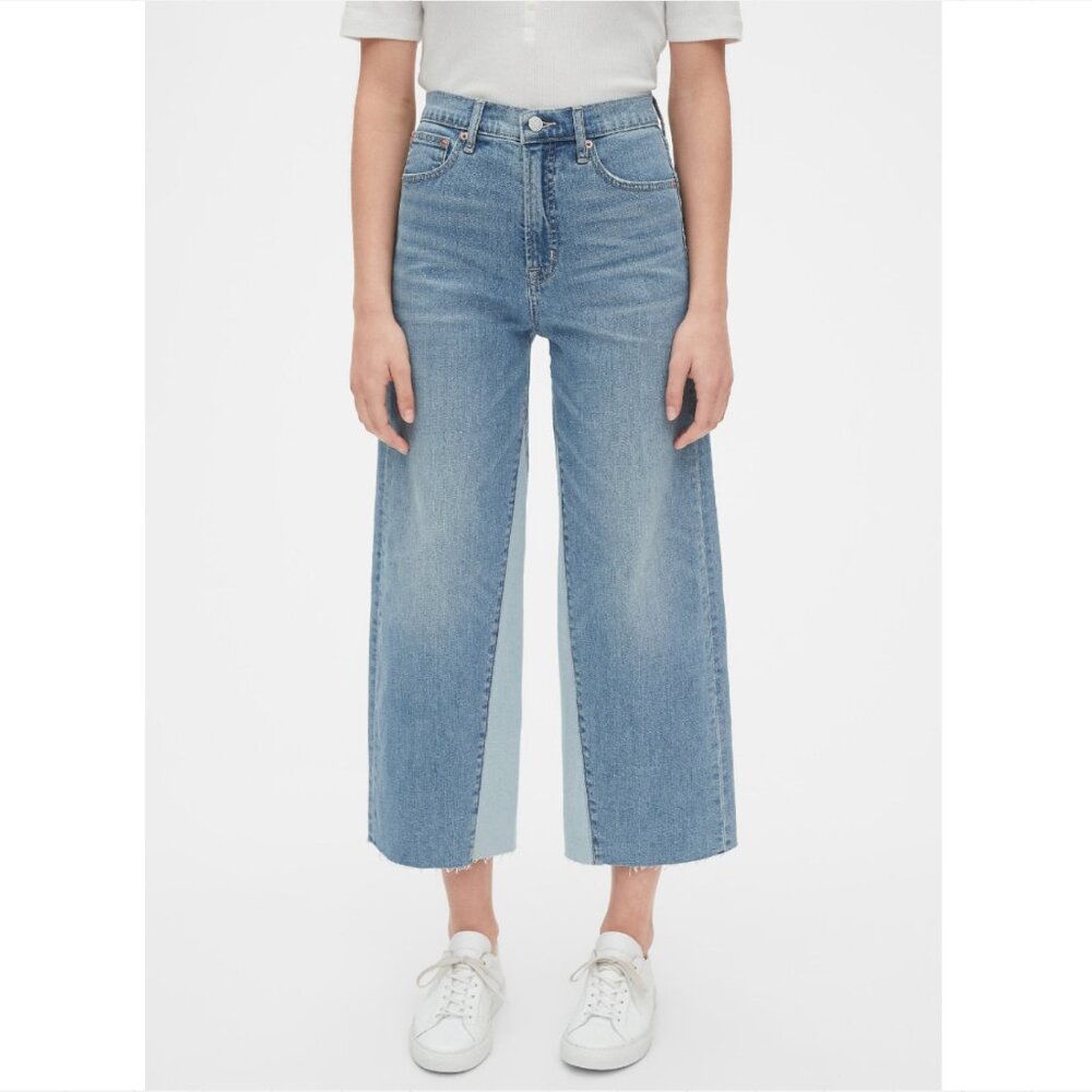 Gap High Rise Pleated Stripe Wide-Leg Pants Size 10